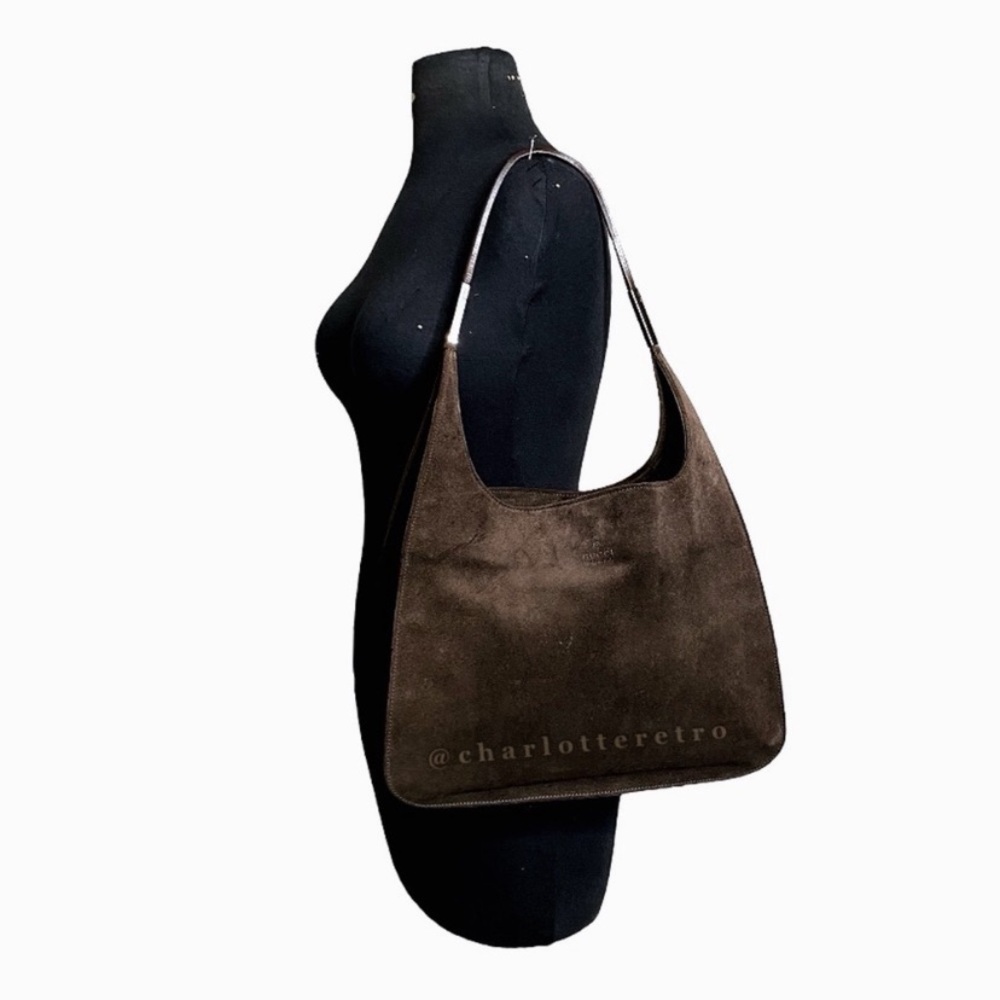 vtg Gucci Brushed Suede Leather Hobo - Picture 2 of 16